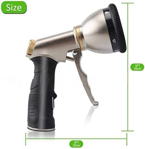 Heavy duty metal garden hose sprayer nozzles, 9 types of high pressure manual sprays, zinc alloy body, 3/4" standard connector, soft rubber grip - Image 7