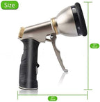 Heavy duty metal garden hose sprayer nozzles, 9 types of high pressure manual sprays, zinc alloy body, 3/4" standard connector, soft rubber grip - Image 7