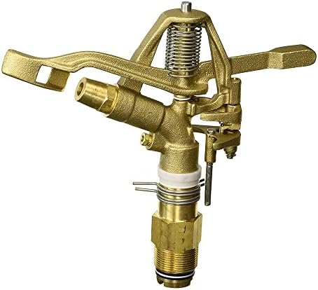 Underhill Impact Sprinkler Head, Heavy Metal, 1 1/4-Inch MPT Part Circle, Brass, 78-Foot, 1-Inch Drive Nozzle, 1/8-Inch Close-in Nozzle, SI125P by Underhill