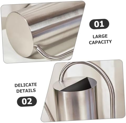 Watering Can with Long Spout 1.5l Stainless Steel for Plants - Image 5