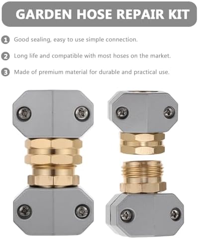 VICASKY Garden Hose Repair Kit Weatherproof and Rustproof 3 Sets with Aluminium Alloy Connectors Hose Fittings for Maintenance - Image 3