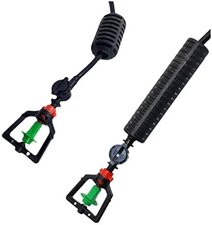 Garden Lawn Sprinkler Irrigation System 1 Set of Hanging Greenhouse Barb Connector with Weight 360 Degree Rotation and Anti-drip Device - Image 2