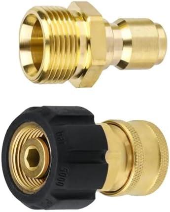 Hose Connector 6pcs Swivel M22 to 1/4" Quick Connect Hitch for High Pressure Wash Gun to Hose Adaptor Connection for Garden Fitting(Plug 15mm) by Unknown