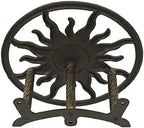 Zeckos Garden Hose Holder Sun 11.5 Inch Cast Iron Bronze - Image 5