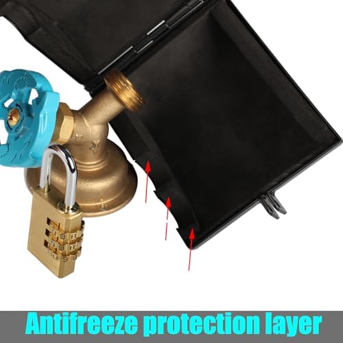 Outdoor Faucet Iock System - Insulated Faucet Iock and Garden Hose Bib Iock Cover,Made of Steel- Prevents Water Theft and Stops Unauthorized Use, Easy to Install Black - Image 2