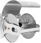 Heavy Duty Metal Garden Hose Reel, Stainless Steel Metal Heavy Duty Hose Reel with Handle, 164FT Pressure Washer Hose Reel, Manual Crank w/Swivel Arm, 0.63" Hose Holder Wall Mount for Outdoor Watering - Image 4