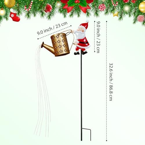 Christmas Solar Kettle Light, 2026 New Garden Lawn Decorative Light, Outdoor Hanging Solar Powered Santa Claus Watering Can with LED for Lawn Decorations (White) - Image 2