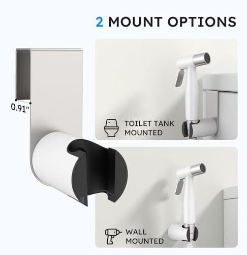 Arofa Handheld Toilet Bidet Sprayer for Toilet-Adjustable Water Pressure Control with Bidet Hose for Feminine Wash, Stainless Steel Jet Spray Cloth Diaper for Baby Wash - White/Brushed Nickel - Image 5