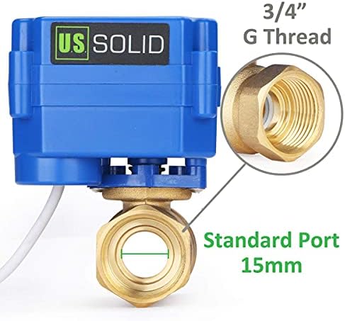 U.S. Solid 3/4" Motorized Ball Valve 85-265V AC Brass Electrical Ball Valve, 2 Wire Auto Return Setup Normally Closed - Image 5
