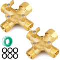 SIGURANTA Garden hose splitter, Brass 3 Way High Flow with Valve 3/4GHT splitter Connector (3 - way flow division 2PCS) by SIGURANTA