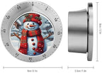Mechanical Kitchen Timers for Cooking,Red Snowman Scraf Printed 60 Minute Magnetic Countdown Timer,Cute Cooking Timers with Alarm,Stainless Steel Time Timer Manual No Batteries Required - Image 2