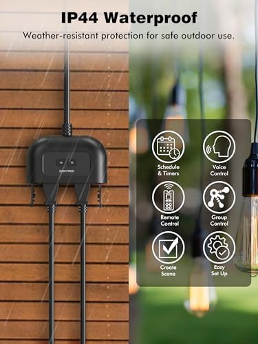 EIGHTREE Outdoor Smart Plug, Timer Outlet with 2 Independent Outlets, 15A - Image 3