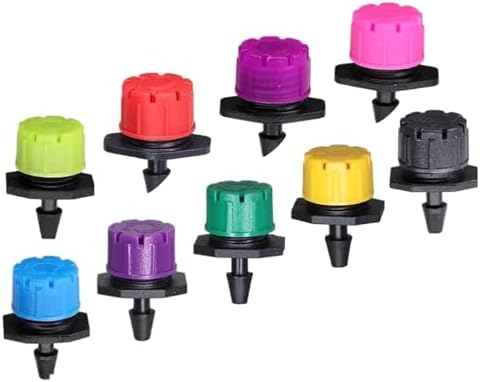 Drip Irrigation Emitters 500pcs Adjustable 8-Holes Drippers Irrigation Spinkler Nozzle Balcony Greenhouse Watering Emitters(B-Yellow Round) by Unknown