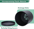 D'vine Dev Plastic Planter Pot with Saucer, 10 in, Black, 74-X-B-2 - Image 6
