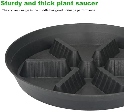 2 Pack Plant Saucer 17 inch 2 Pack, Raised Middle Plant Trays for Pots, Large Plastic Plant Saucers for Indoors, Water Tray for Plants,Drip Trays Plant Stand Water Catcher Tray, Pot Saucers for Plants - Image 3