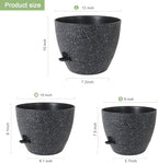 WSMKSZ 12/10/9 inch Self Watering Pots for Indoor Outdoor Plants, Set of 3 - Image 2