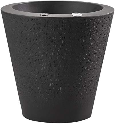Crescent Garden Dot TruDrop Indoor/Outdoor Planter, Self-Watering Plant Pot, 26 Inches, (Caviar Black) by CrescentGarden