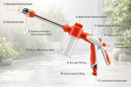 Garden Hose Foam Sprayer, 2-in-1 Water and Foam Hose Nozzle with Adjustable Spray Patterns, 100 ml Soap Bottle, Stainless Steel Wand and Hose Connectors for Car Wash, Garden Watering - Image 6