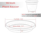 NIMYAU 2 Pack Plant Saucer 16 Inch, Durable Large Deep Plant Trays for Pots, Plant Drip Trays, Plant Water Catcher Tray for Plants, Plastic Plant Saucers for Indoors no Holes - Image 2