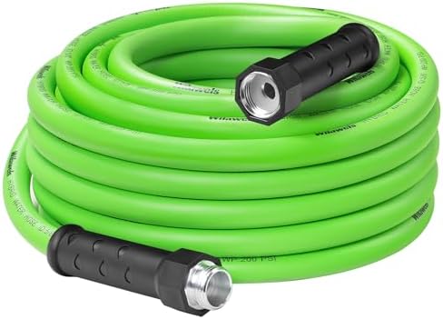 50 FT x 5/8″ Garden Hose, Lightweight Flexible Garden Water Hose with Swivel Handle, 200 PSI Working, 450 PSI Burst, Heavy Duty Water Hose for All-Weather Outdoor Use, G50GH06 by Wilawels