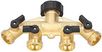 4-Way Brass Garden Hose Splitter, G3/4 Faucet Adapter - Image 4