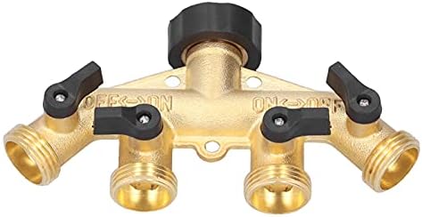 4-Way Brass Garden Hose Splitter, G3/4 Faucet Adapter - Image 4
