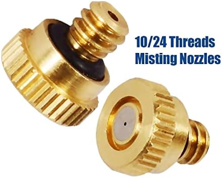 Brass Misting Nozzles for Garden Cooling System 0.012" 10/24 UNC (150 PCS) - Image 3