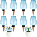 8 Pcs Plant Watering Globes Self Watering Planter Insert Plants Top Fill Water Device Plastic Water Bulbs Slow Release Terracotta for Plants, Blue by Unknown