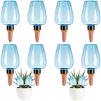 8 Pcs Plant Watering Globes Self Watering Planter Insert Plants Top Fill Water Device Plastic Water Bulbs Slow Release Terracotta for Plants, Blue by Unknown