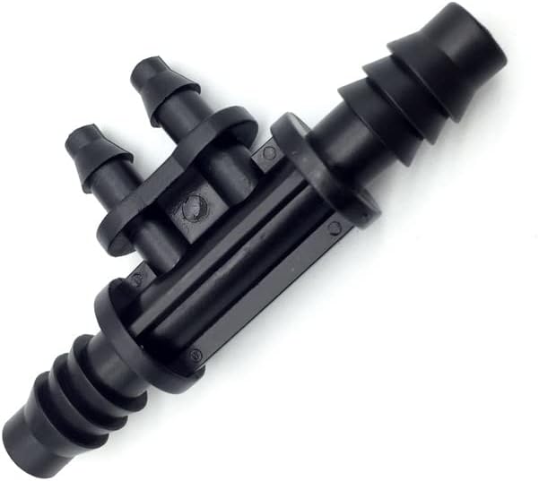 8 mm /1/4 "Micro Drip Irrigation Hose Barb Tee 8/11 (3/8 Inch) and 4/7 (1/4-inch) Pipe Four Ways Used to Garden - Image 4