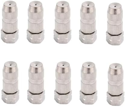Irrigation Nozzles Adjustable Copper Atomizing Nozzles Drip Irrigation Sprayers Garden Cooling Irrigation Equipment Directly Spray Silver 10pc by Unknown
