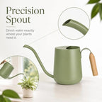 IMEEA 33oz Indoor Watering Can Stainless Steel Wooden Handle Long Spout - Image 7