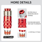 5 In 1 Universal Quick Industrial ConnectCoupler Air Hose Fittings1/2"NPT 5-in-1Quick Connect Air Fitting Air CompressorAccessories Fitting (2 PCS) - Image 3