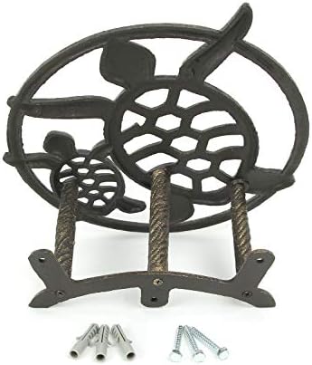 Zeckos Sea Turtle Garden Hose Holder, 12.25 Inch Diameter Bronze Cast Iron - Image 5