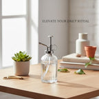 6.8 oz Ribbed Glass Spray Bottle, Fine Mist Mister for Plants & Home Decor, Decorative Clear Dispenser - Image 3