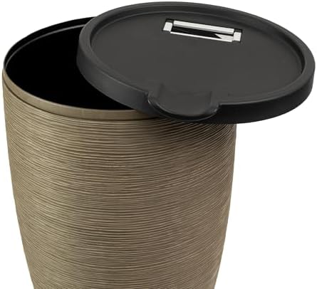 Newport 50‑Gallon Flat‑Back Rain Barrel with Stand & Planter Bundle – Sandstone | Removable Lid, UV-Stabilized Outdoor Water Storage - Image 6