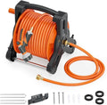 SPECILITE Portable Garden Hose Reel with 75ft Rubber Water Pipe+6.5ft, Wall Mount Lightweight Winder Combo with Nozzle for Outside, Yard, Patio by SPECILITE