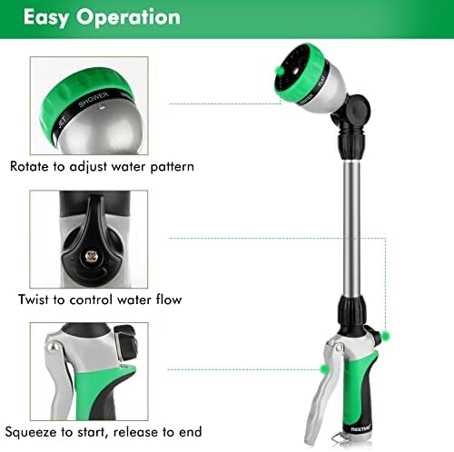 RESTMO Heavy Duty Metal Watering Wand, Sprayer Nozzle for Garden Hose - Image 3