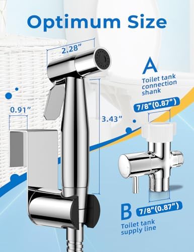 BRITULIF Bidet Sprayer for Toilet, Adjustable Pressure, Polished Chrome - Image 2