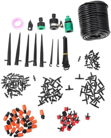 Ciieeo Automatic Micro Drip Irrigation Kit for Garden Plants with Adjustable Drippers 15m Tubing DIY Watering System for Lawn, Greenhouse, and Raised Bed Gardening by Ciieeo