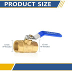 10PCS GUOFIS 1/2" Full Port Brass FIP Ball Valve,600 WOG Valve,Blue Handle - Image 2