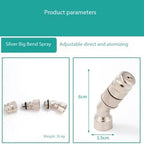 High Pressure Nozzle Brass Water Pipe Nozzle for Garden Hoses | Adjustable Features | Fits Standard Hoses, Garden Sprayers, Nozzles Silver Elbow Nozzle 10pc - Image 3