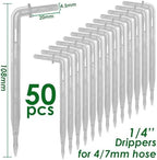 50pcs Garden Tee Connector 4/7mm 1/4'' Hose Pipe Water Tubing Barb Fitting Drip Irrigation Adapter Coupling Repair(M-50PCS) - Image 2