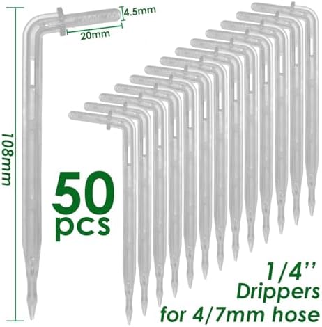 50pcs Garden Tee Connector 4/7mm 1/4'' Hose Pipe Water Tubing Barb Fitting Drip Irrigation Adapter Coupling Repair(M-50PCS) - Image 2