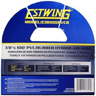 Estwing E38100PVCR 3/8" x 100' PVC/Rubber Hybrid Air Hose with 1/4" Brass Fittings, 3/8 x 100 (Pack of 4) - Image 7