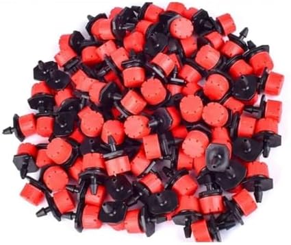 Irrigation System forgarden 4/7mm Garden Irrigation Nozzle Adjustable Dripper Sprinkler Emitter Micro Drip Greenhouse Watering Spray Garden Sprinkler(Red-50PCS) by Unknown