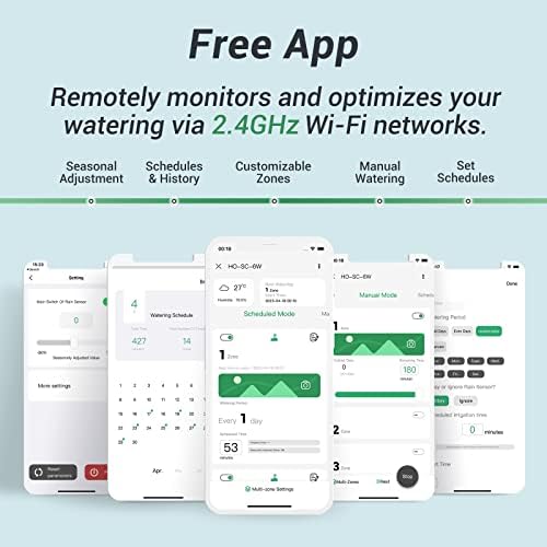 Smart Sprinkelr Controller 6 Zone, WiFi Indoor Irrigation Controller, Free APP, Supports Rain Sensor, Seasonal Adjustment, Automatic/ Manual Watering (HO-SC-6W) - Image 4