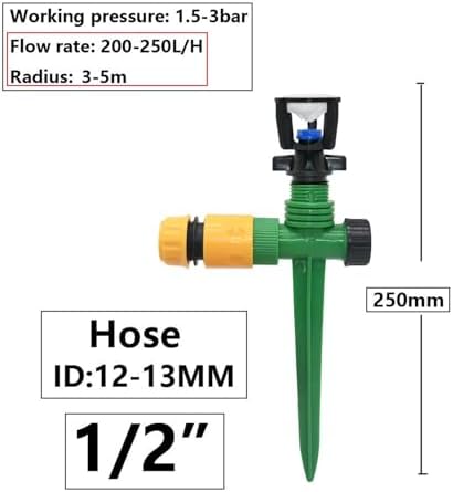 1pc 360 Degree Rotating Garden Watering Sprinkler 1/2" Male Thread Irrigation Nozzle for Farm and Lawn(I) - Image 2