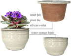 African Violet Pots Self Watering White 6 inch - Image 3