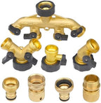 Garden Hose Splitter Garden Hose Splitter Heavy Duty Connector Brass Adapter Water Spigot Connectors(2 Way USA) - Image 2